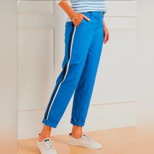 Talbots Relaxed Chinos Grosgrain Ribbon Side Stripe Sz 8